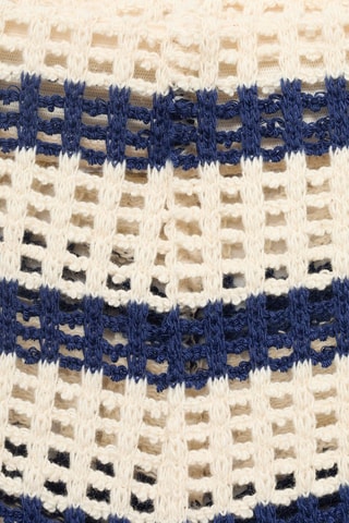 Short en crochet à rayures - Bleu