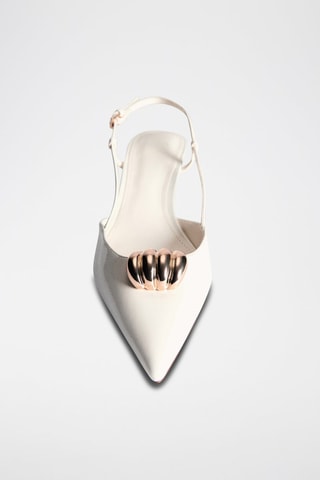 Chaussures à talon détail métallique - Blanc