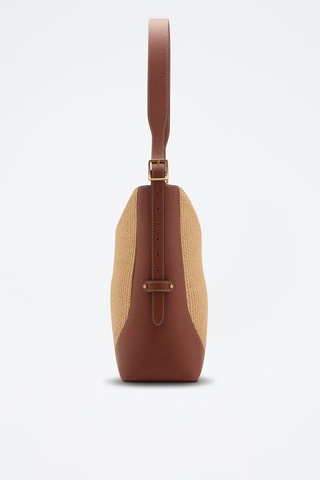 Sac porté épaule effet raphia - Marron