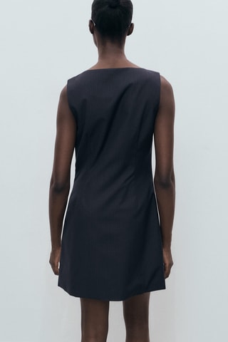 Robe à rayures tennis avec boutons dissimulés - Bleu marine