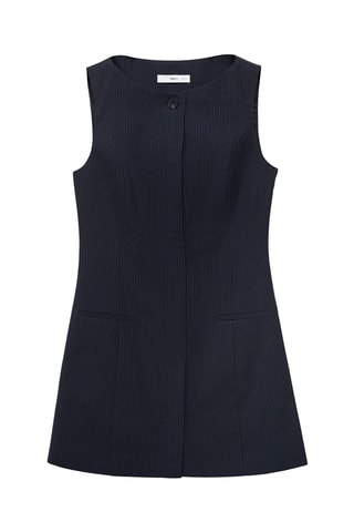 Robe à rayures tennis avec boutons dissimulés - Bleu marine