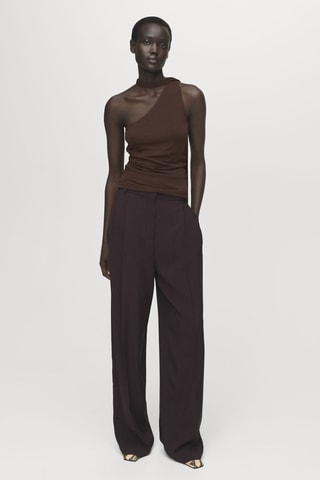 Top asymétrique foulard - Marron