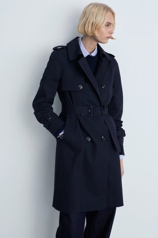 Trench classique ceinture - Bleu