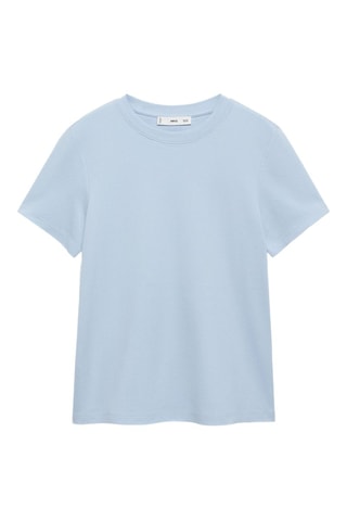 T-shirt coton manches courtes - Bleu
