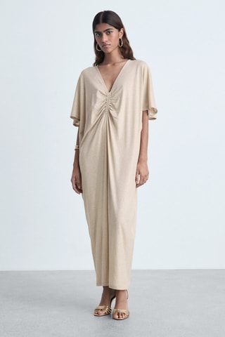 Robe lurex col froncé - Doré