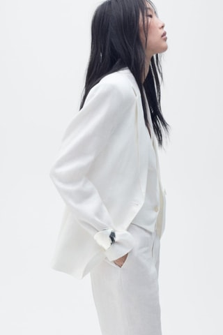 Blazer costume lin - Blanc
