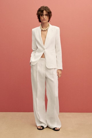 Blazer costume lin - Blanc
