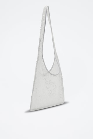 Sac porté épaule paillettes - Blanc