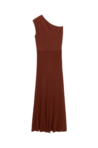 Robe maille combiné asymétrique - Rouge