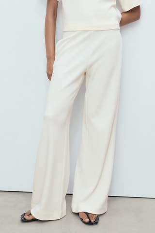 Pantalon droit coton - Écru