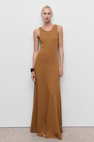 Robe longue maille - Marron