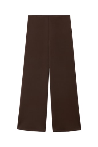 Pantalon droit taille élastique - Marron