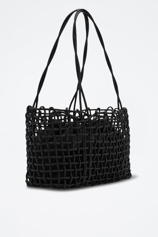 Sac porté épaule tressé moyen - Noir