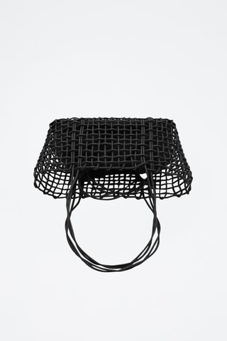 Sac porté épaule tressé moyen - Noir