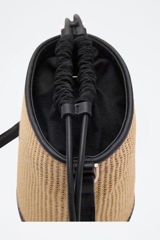Petit sac seau en raphia - Noir