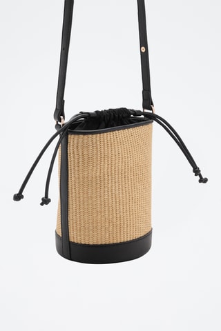 Petit sac seau en raphia - Noir