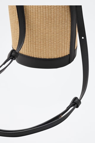 Petit sac seau en raphia - Noir