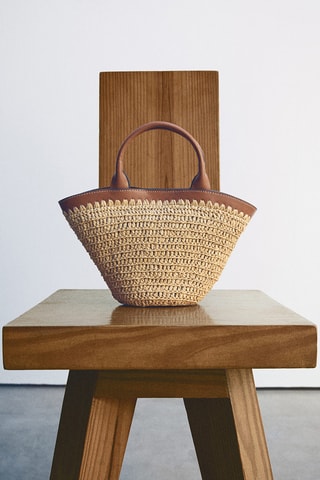 Petit sac anse double fibre naturelle - Marron