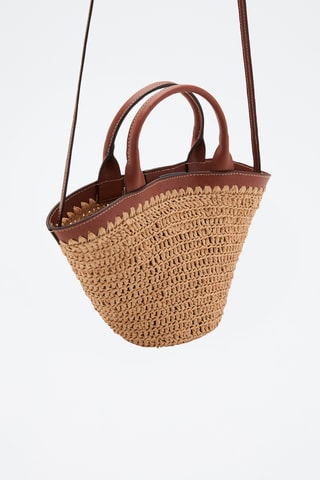 Petit sac anse double fibre naturelle - Marron