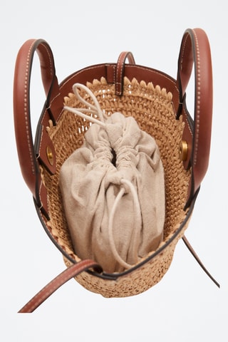Petit sac anse double fibre naturelle - Marron