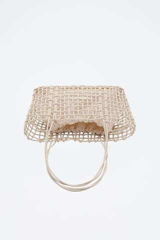 Sac porté épaule tressé moyen - Blanc