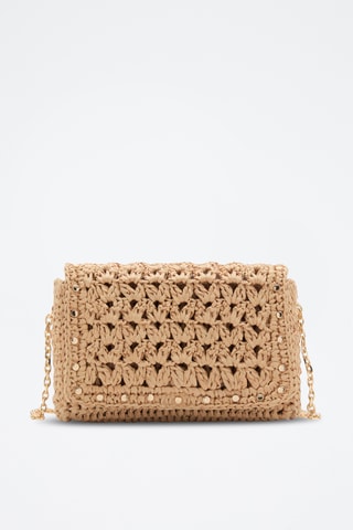 Mini sac bandoulière en fibre naturelle - Beige