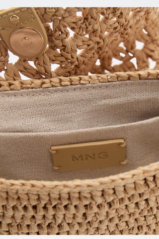 Mini sac bandoulière en fibre naturelle - Beige