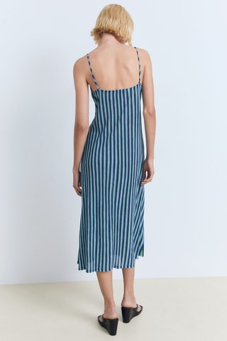 Robe froncée rayures - Bleu