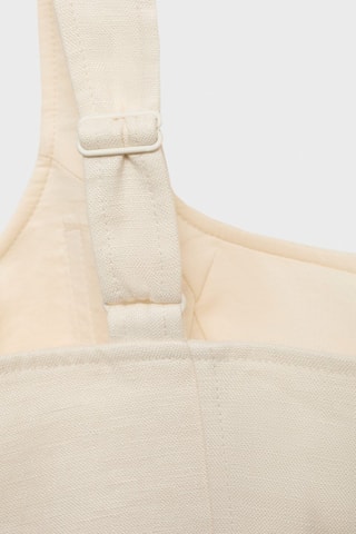 Robe cache-cœur en lin - Blanc