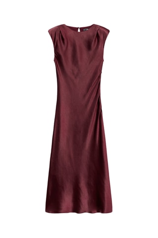 Robe satinée ajustée - Bordeaux