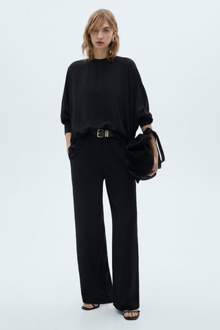 Pantalon droit maille - Noir