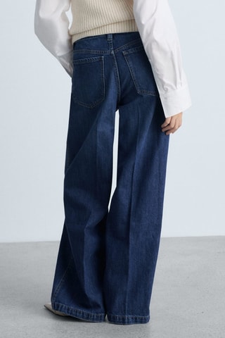 Jean wideleg ceinture - Bleu