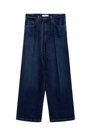 Jean wideleg ceinture - Bleu