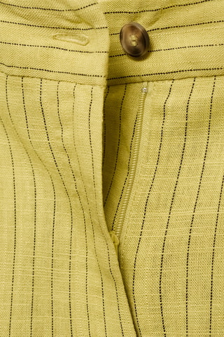 Pantalon costume droit rayures - Jaune
