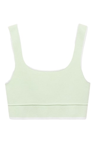 Top maille bords contrastants - Vert