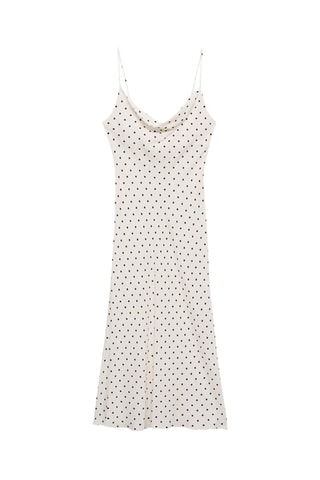 Robe midi encolure drapée - Blanc