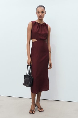Robe midi cut-out - Rouge