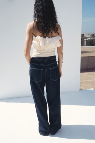 Haut bustier à volants - Blanc