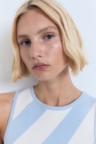 Robe bretelles maille - Bleu