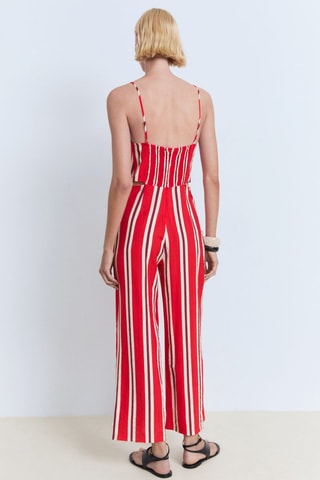 Combinaison rayée cut-out - Rouge