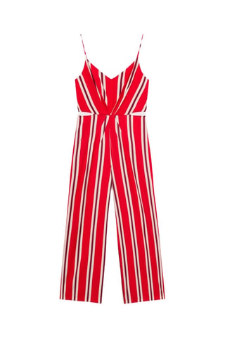 Combinaison rayée cut-out - Rouge