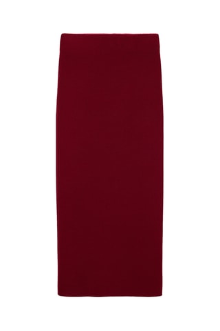 Jupe midi maille fine - Bordeaux