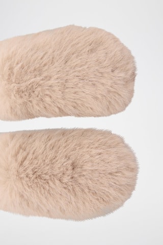 Pantoufles fausse fourrure - Marron