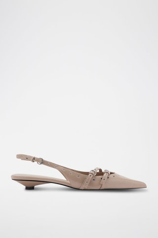 Chaussures kitten heel perforées - Gris