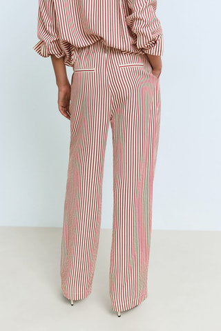 Pantalon rayures pinces - Orange