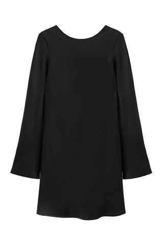 Robe lin ouverture dos - Noir