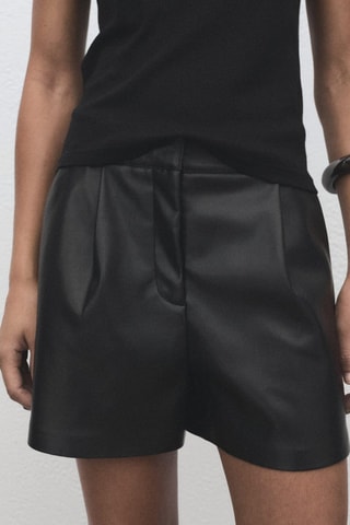Short pinces similicuir - Noir