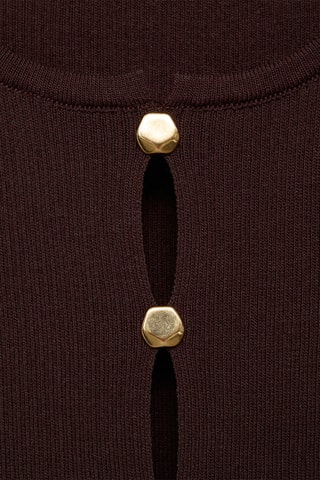 Gilet maille fentes - Marron