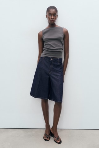 Top bretelles col bateau - Gris