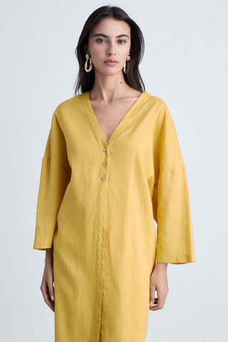 Robe lin oversize - Jaune